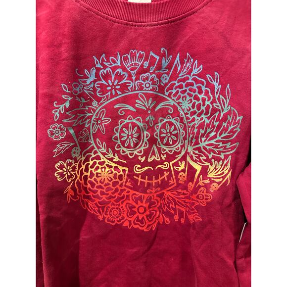 NWT Disney Parks Coco Rainbow Day of the Dead Skull n Music Pink sweatshirt M 1X - Picture 3 of 5